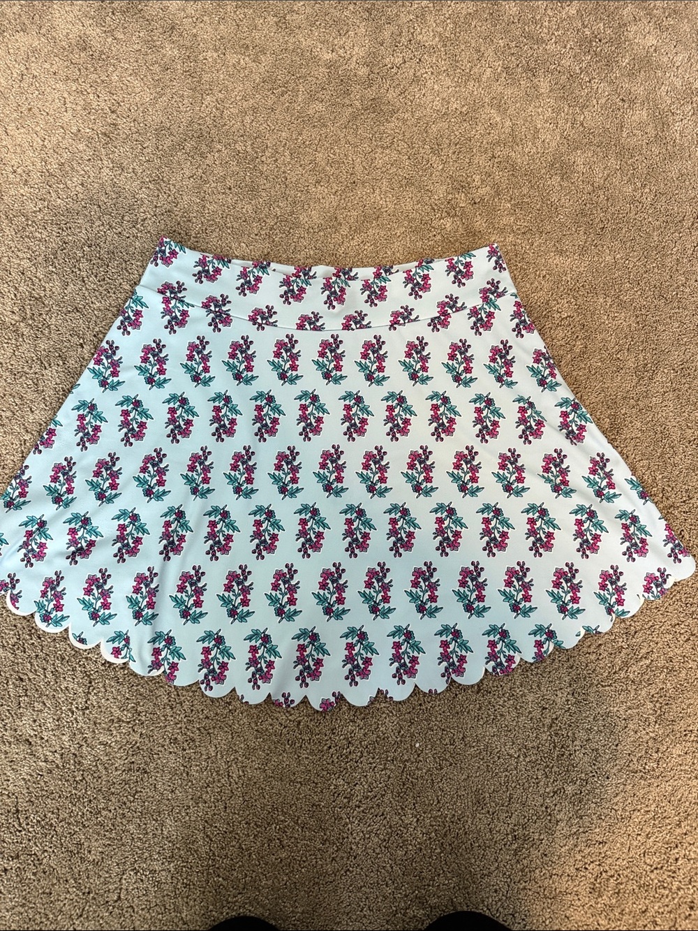J. Crew Blue Floral Skort with scalloped hem - size XL